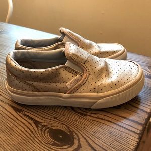 Girls Slip On Vans • Rose Gold Metallic